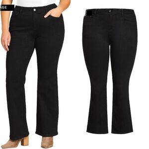 Avenue Supportive Stretch Elastic Waistband Bootleg Jean Black Average (JNO2.5)